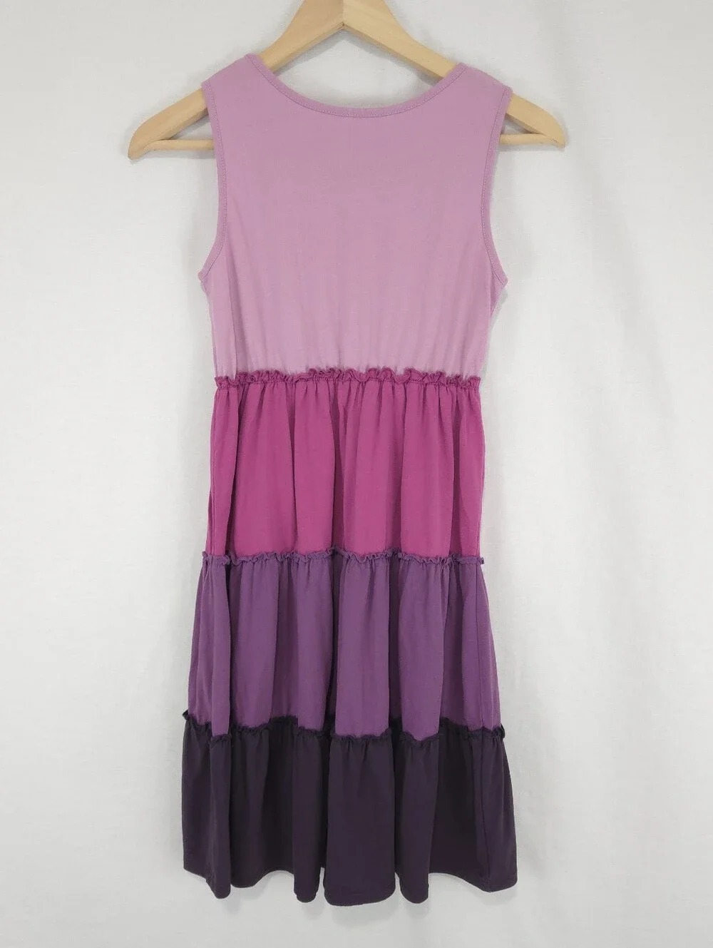 Green Cotton By Garnet Hill Kids Girl's Organic-Cotton Tiered Tank Dress